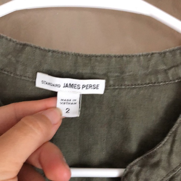James Perse Linen Utility Dress Shirt size 2 - Picture 5 of 6